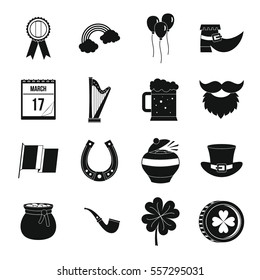 Saint Patrick icons set. Simple illustration of 16 Saint Patrick vector icons for web