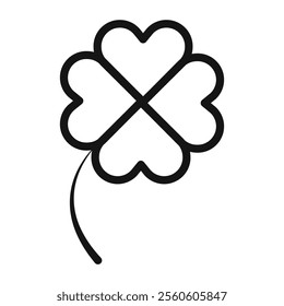 Saint patrick Leaf clover icon vector line logo art