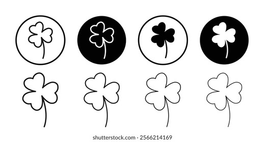 Saint patrick Leaf clover icon Symbol mark in filled style