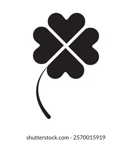 Saint patrick Leaf clover icon black and white vector outline sign