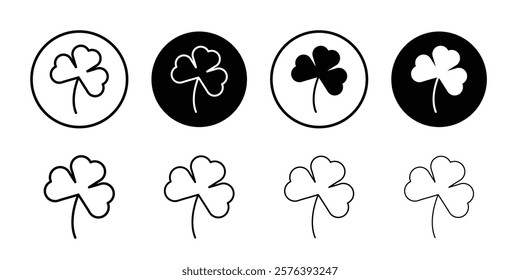 Saint patrick Leaf clover icon logo sign set vector outline