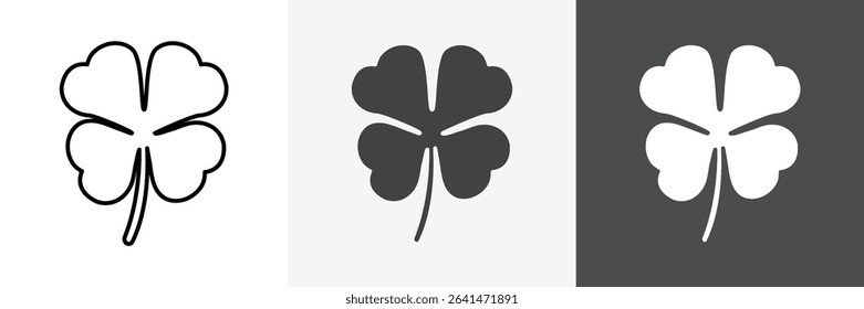 Saint patrick Leaf clover icon set vector art