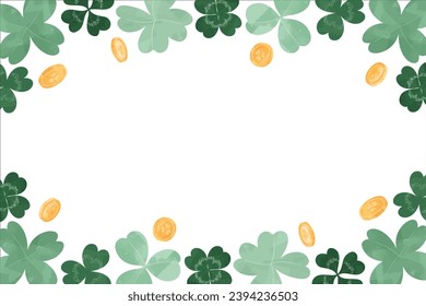 Saint Patrick Leaves Frame Background