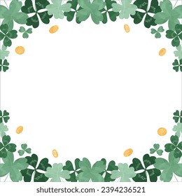 Saint Patrick Leaves Frame Background