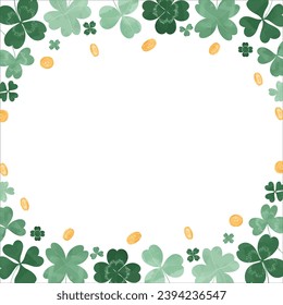 Saint Patrick Leaves Frame Background