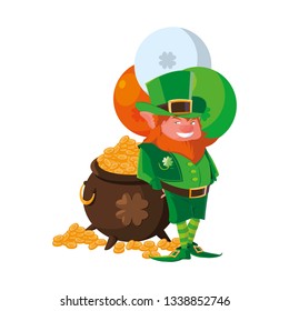 saint patrick lemprechaun with balloons helium