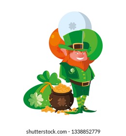saint patrick lemprechaun with balloons helium