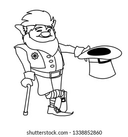 saint patrick lemprechaun with cane character