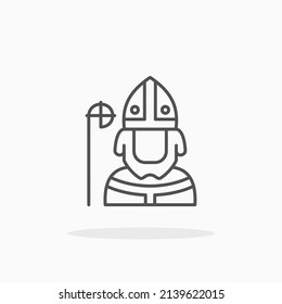Saint Patrick line icon. Editable stroke and pixel perfect.
