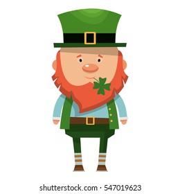 Saint Patrick. National Irish holiday. Vector illustration isolated on white background.