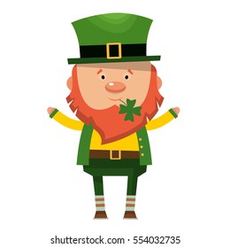 Saint Patrick. National Irish holiday. Vector illustration isolated on white background