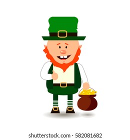 Saint Patrick. National Irish holiday. Vector illustration isolated on white background