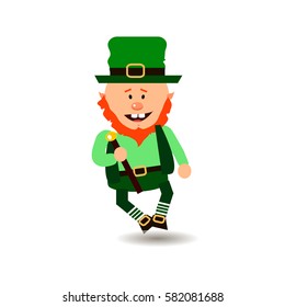 Saint Patrick. National Irish holiday. Vector illustration isolated on white background