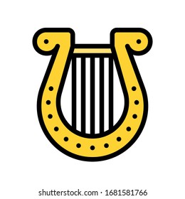 Saint Patrick related musical harp vector with editable stroke