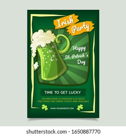 Saint Patrick s Day Poster, Brochure, Holiday Invitation. Vector Illustration