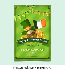 Saint Patrick s Day Poster, Brochure, Holiday Invitation. Vector Illustration