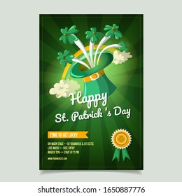 Saint Patrick s Day Poster, Brochure, Holiday Invitation. Vector Illustration