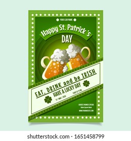 Saint Patrick s Day Poster, Brochure, Holiday Invitation. Vector Illustration