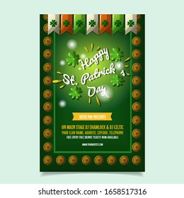 Saint Patrick s Day Poster, Brochure, Holiday Invitation. Vector Illustration