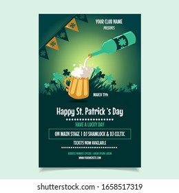 Saint Patrick s Day Poster, Brochure, Holiday Invitation. Vector Illustration