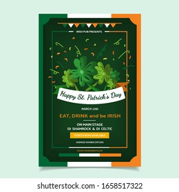 Saint Patrick s Day Poster, Brochure, Holiday Invitation. Vector Illustration