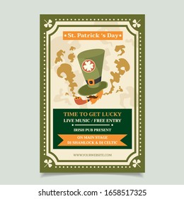 Saint Patrick s Day Poster, Brochure, Holiday Invitation. Vector Illustration