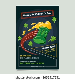 Saint Patrick s Day Poster, Brochure, Holiday Invitation. Vector Illustration