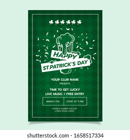 Saint Patrick s Day Poster, Brochure, Holiday Invitation. Vector Illustration