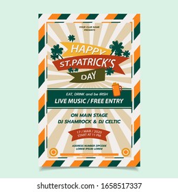 Saint Patrick s Day Poster, Brochure, Holiday Invitation. Vector Illustration