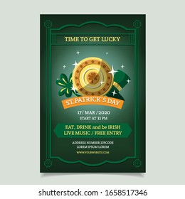 Saint Patrick s Day Poster, Brochure, Holiday Invitation. Vector Illustration