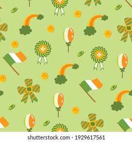 Saint Patrick s Day seamless pattern. Holiday Vector Illustration Background