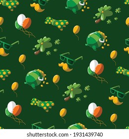 Saint Patrick s Day seamless pattern. Holiday Vector Illustration Background