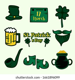 Saint Patrick s Day set. Vector Illustration