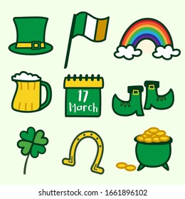 Saint Patrick s Day set. Vector Illustration