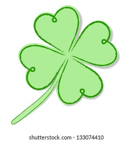 saint patrick shamrock against white background, vector art illustration