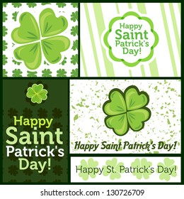 Saint Patrick or St. Patrick day vector card set