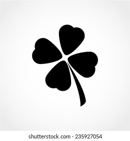 Saint Patrick symbol. Clover with four leaves sign Icon Isolated on White Background