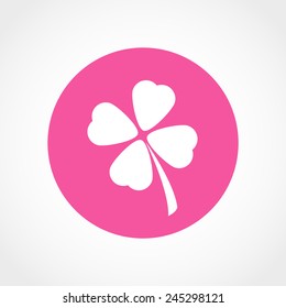 Saint Patrick symbol. Clover with four leaves sign Icon Isolated on White Background