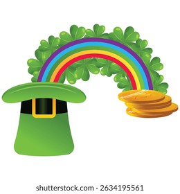 saint patrick wearing green robe holding shamrock with celtic background illustration.