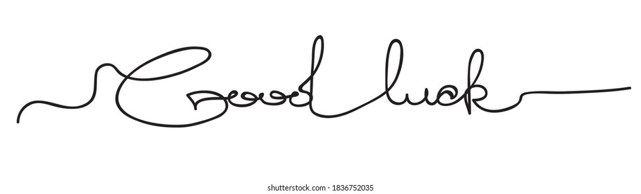 Saint patrick wish good luck, handwritten text in one line. Continuous line art vector illustration