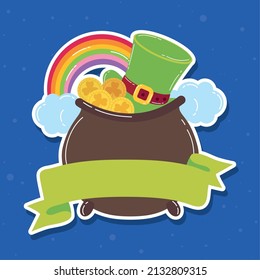 saint patricks cauldron with ribbon card