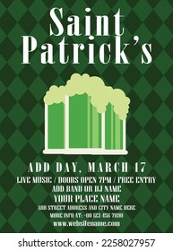 saint Patrick's celebration party poster flyer social media post design