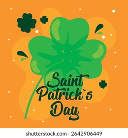Saint Patricks clover art. Vector illustration