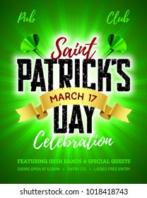 Saint Patrick's Day, 17 March, Feast of Saint Patrick celebration poster design template, vector illustration 