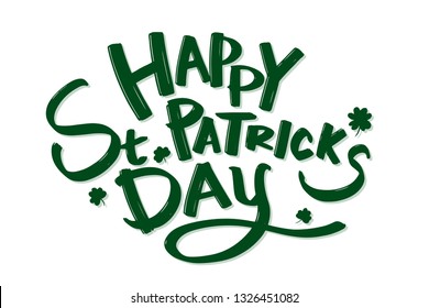 Saint Patrick's day. 17 March. Text design. Usable for banners, greeting cards, flyers and posters. Typography, 