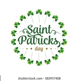 Saint Patricks day. 17 March. Vector background, text design. Usable for banners, greeting cards, flyers and posters. Typography, colorful logo