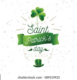 Saint Patricks day. 17 March. Vector background, text design. Usable for banners, greeting cards, flyers and posters. Typography, colorful logo