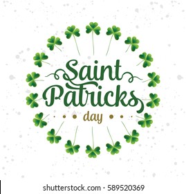 Saint Patricks day. 17 March. Vector background, text design. Usable for banners, greeting cards, flyers and posters. Typography, colorful logo