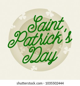 Saint Patricks Day 3D paper cut style Typography vector illustration with Lucky leaves on the Background