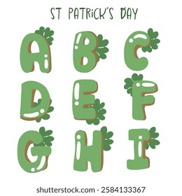 Saint Patrick's Day , alphabet A-Z , hand drawn